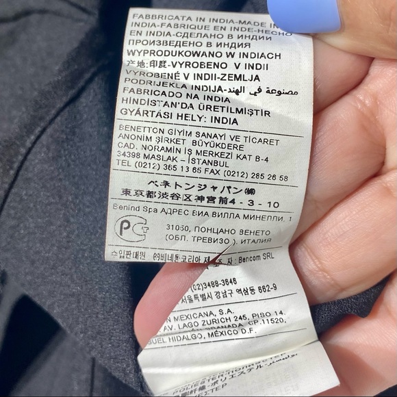 Stile Benetton NWT Black Beaded Neck Line Dress Medium - Picture 11 of 13